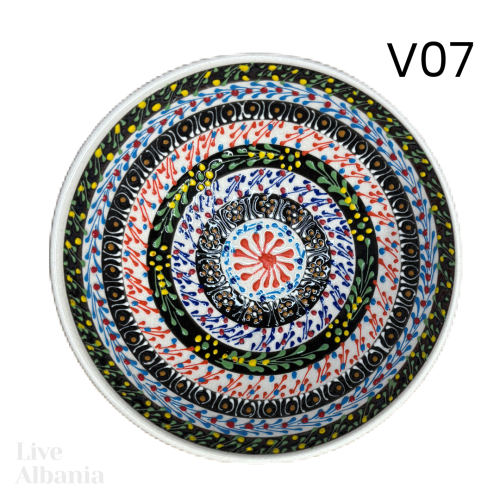 Keramická miska z Gjirokastër - hand made  (15 - 16cm) - Vzor: v03