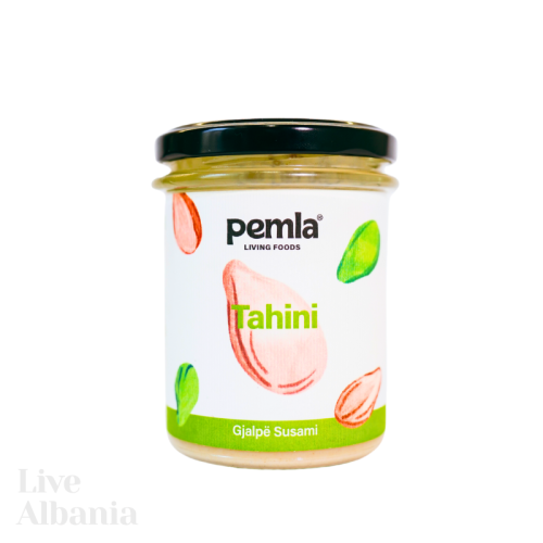 RAW tahini paste from activated white sesame seeds