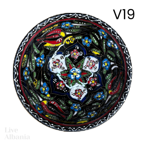 Keramická miska z Gjirokastër - hand made  (15 - 16cm) - Vzor: v03