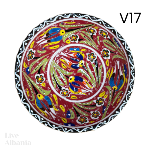 Keramická miska z Gjirokastër - hand made  (15 - 16cm) - Vzor: v03