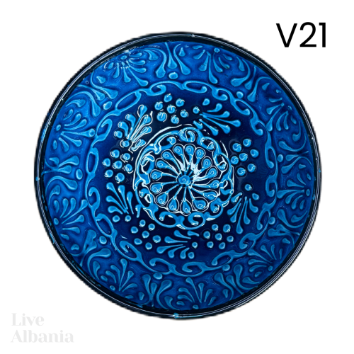 Keramická miska z Gjirokastër - hand made  (15 - 16cm) - Vzor: v03