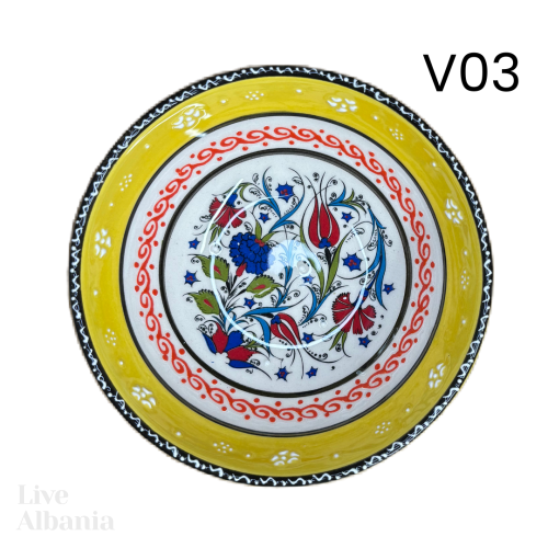 Keramická miska z Gjirokastër - hand made  (15 - 16cm) - Vzor: v03