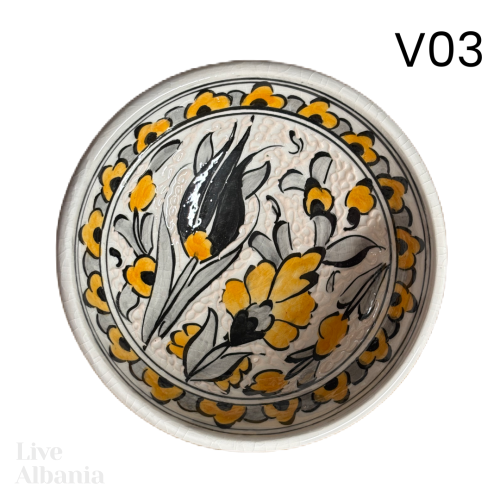 Keramická miska z Gjirokastër - hand made  (12 cm) - Vzor: v01