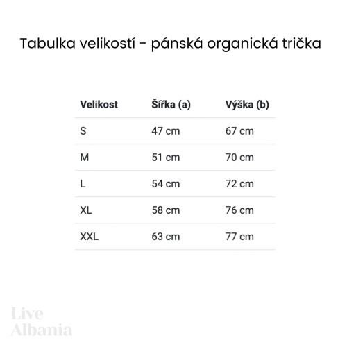 White organic t-shirt LiveAlbania - Velikost: XXL, Gender: male
