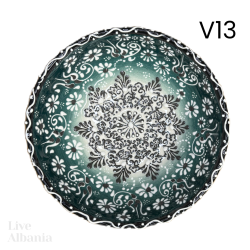 Keramická miska z Gjirokastër - hand made  (15 - 16cm) - Vzor: v03