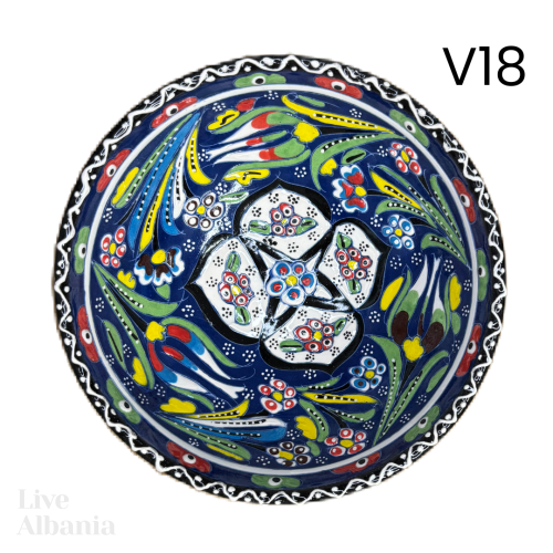 Keramická miska z Gjirokastër - hand made  (15 - 16cm) - Vzor: v03