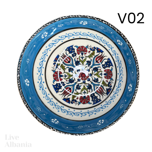 Keramická miska z Gjirokastër - hand made  (15 - 16cm) - Vzor: v03