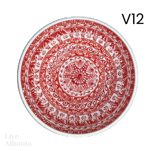 Keramická miska z Gjirokastër - hand made  (15 - 16cm) - Vzor: v03