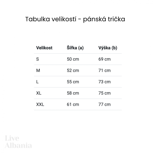 Rudé tričko LiveAlbania - Velikost: M, Gender: pánské