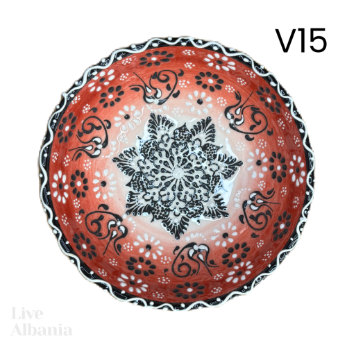 Keramická miska z Gjirokastër - hand made  (15 - 16cm) - Vzor: v03