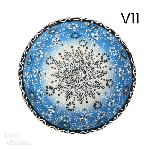 Keramická miska z Gjirokastër - hand made  (15 - 16cm) - Vzor: v03